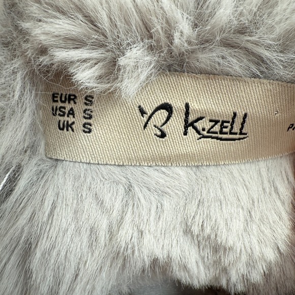 K Zell Mode Statement Faux Fur Coat Jacket Women's Sz S Gray Luxury Teddy Bear - Picture 4 of 15